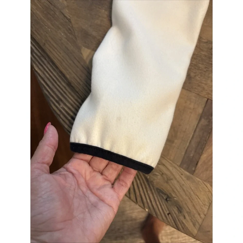 Vtg Gymboree 2013  Girl's Long Sleeve Bow Buttons Ivory Black Long Coat L 10-12